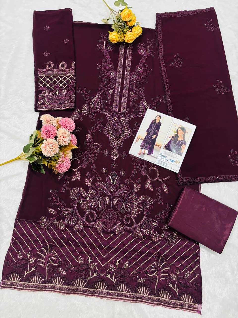 Shanaya Faux Georgette Embroidery Suit