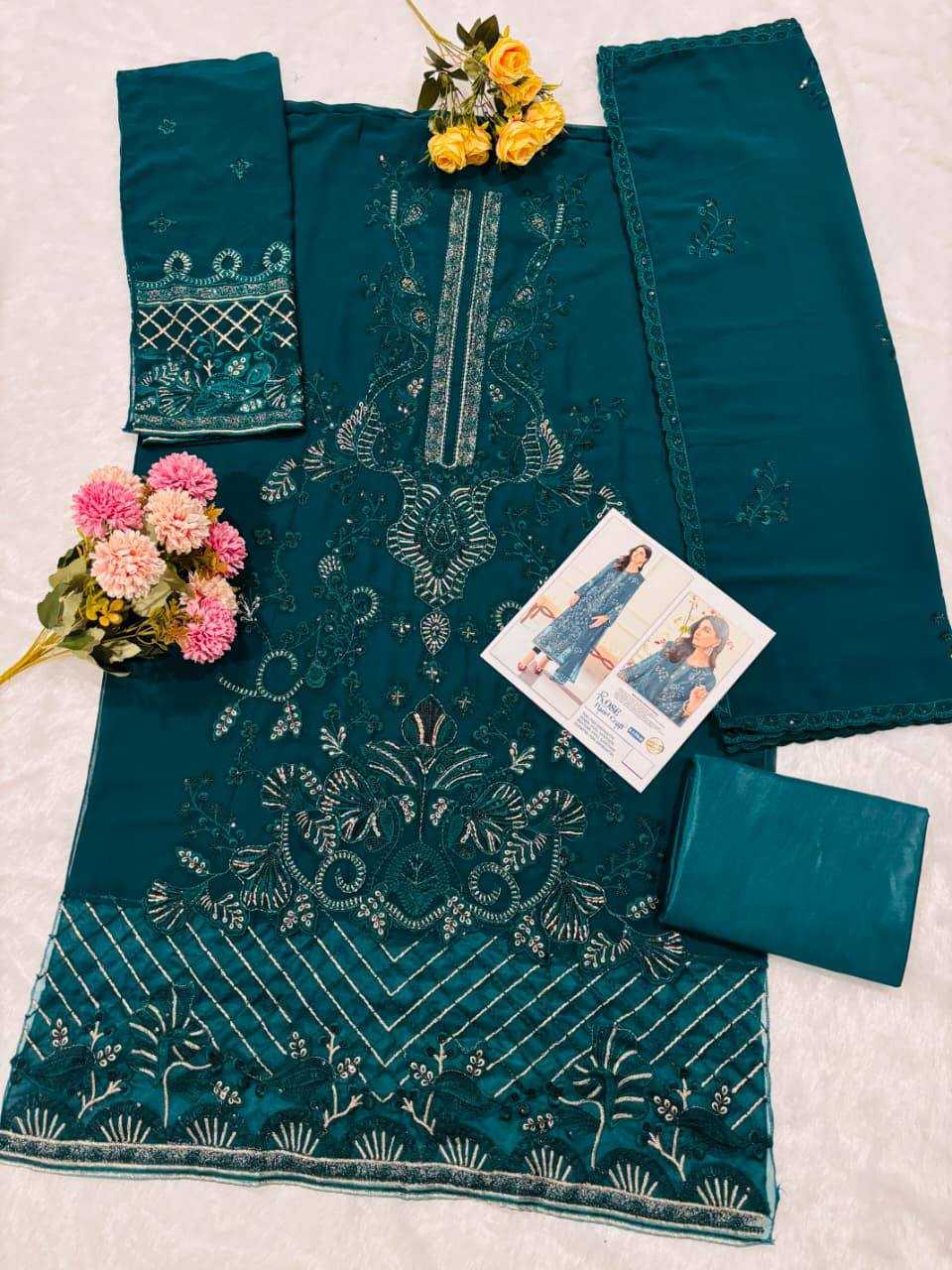 Shanaya Faux Georgette Embroidery Suit