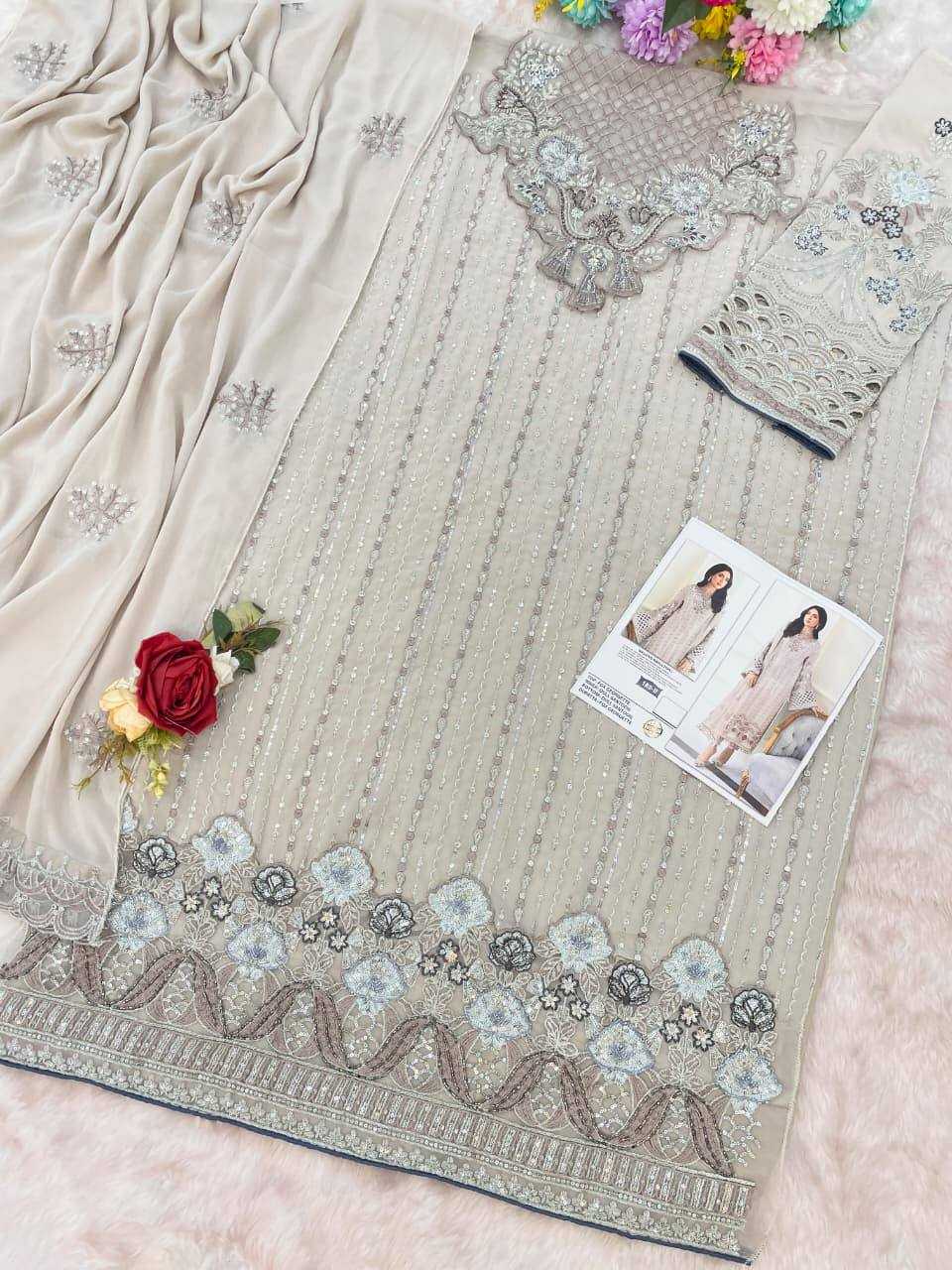 Shanaya Faux Georgette Embroidery Suit in Beige