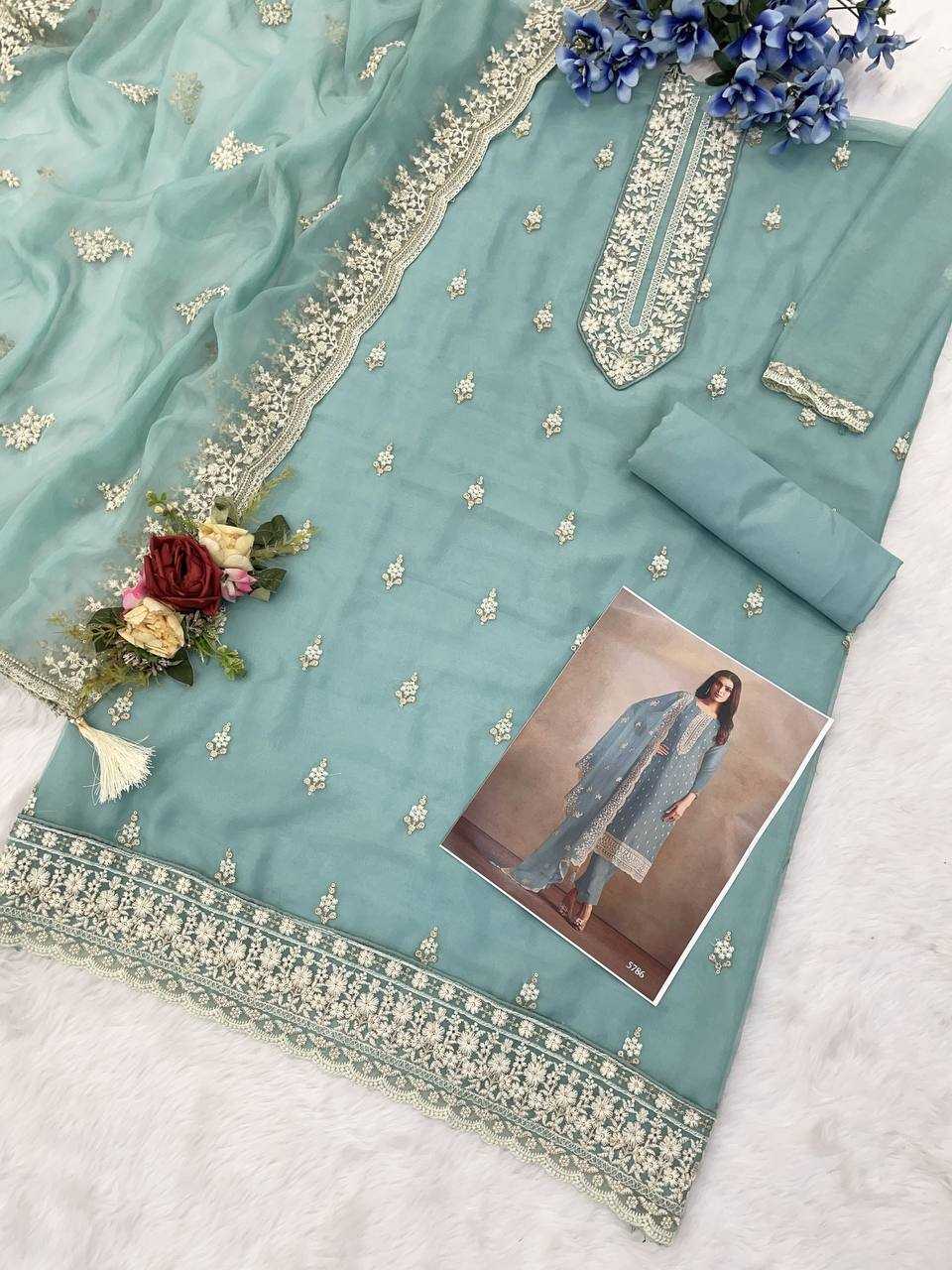 Vipul Averie Organza Silk Embroidery Suit