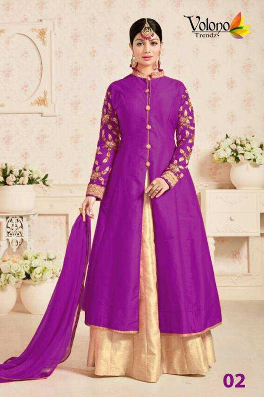 Volono Soft Tapeta Silk Ladies Suit