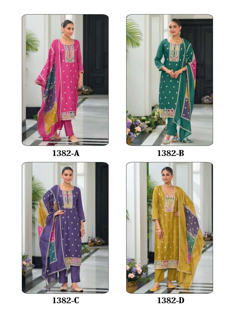 Zaveri Chinon Silk Ladies Suit