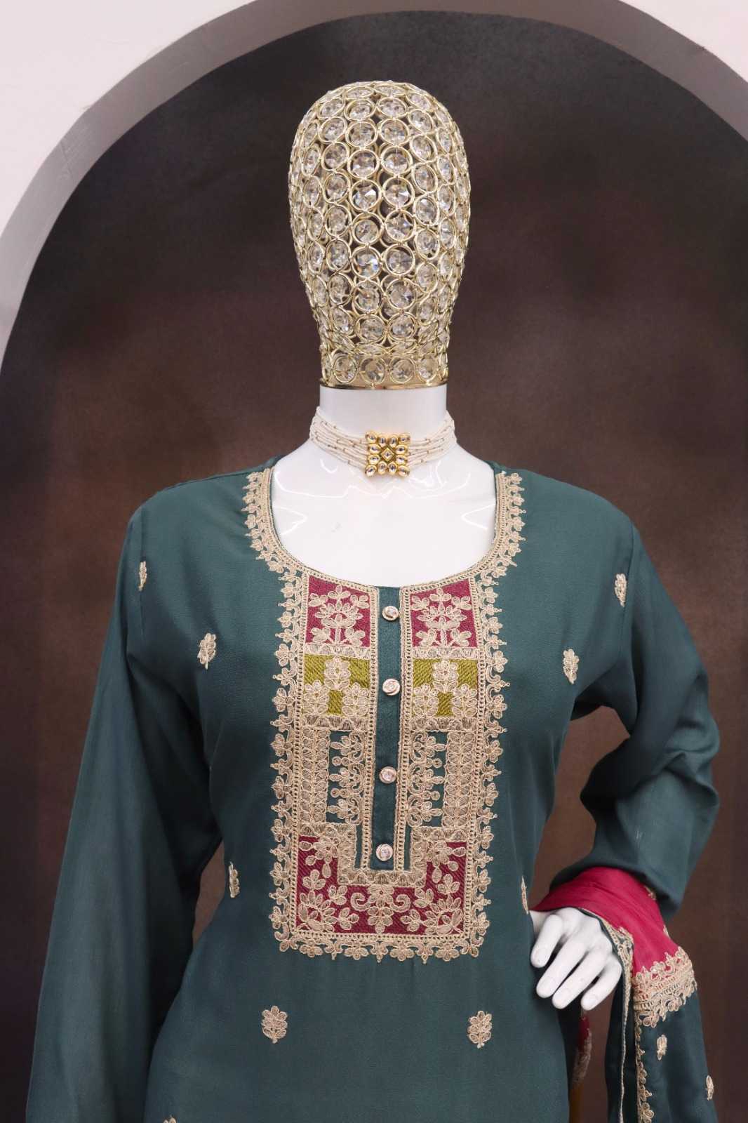 Zaveri Chinon Silk Ladies Suit