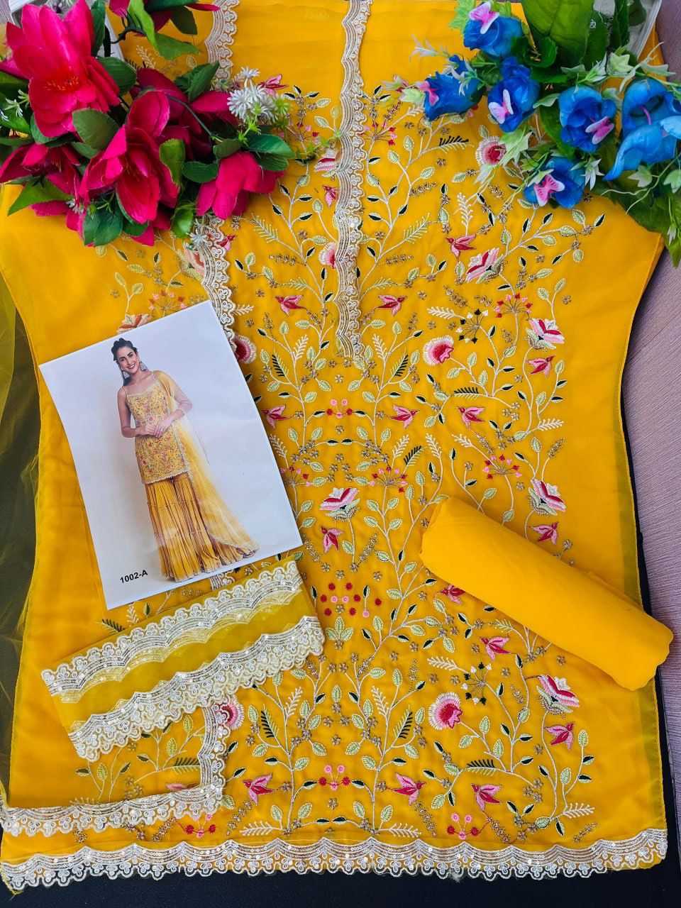 Faux Georgette Embroidery Suit