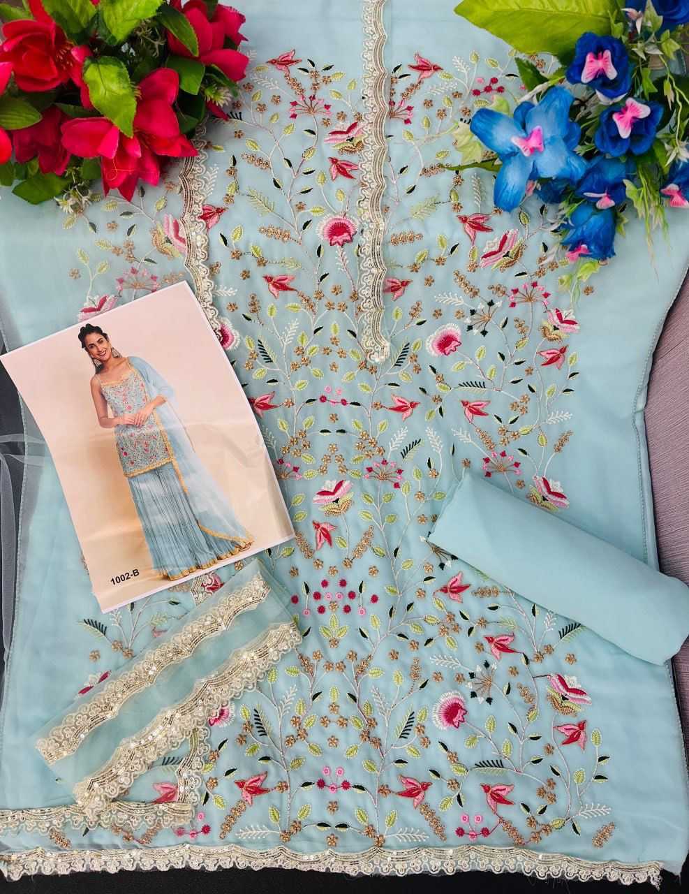 Faux Georgette Embroidery Suit