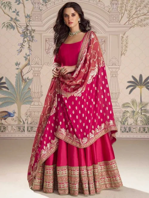 Vichitra Silk Embroidery Gown 10039