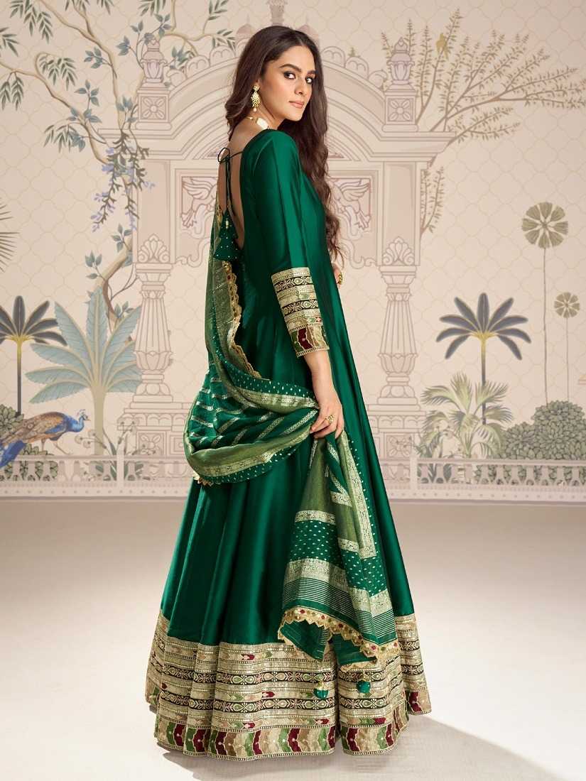 Vichitra Silk Embroidery Gown