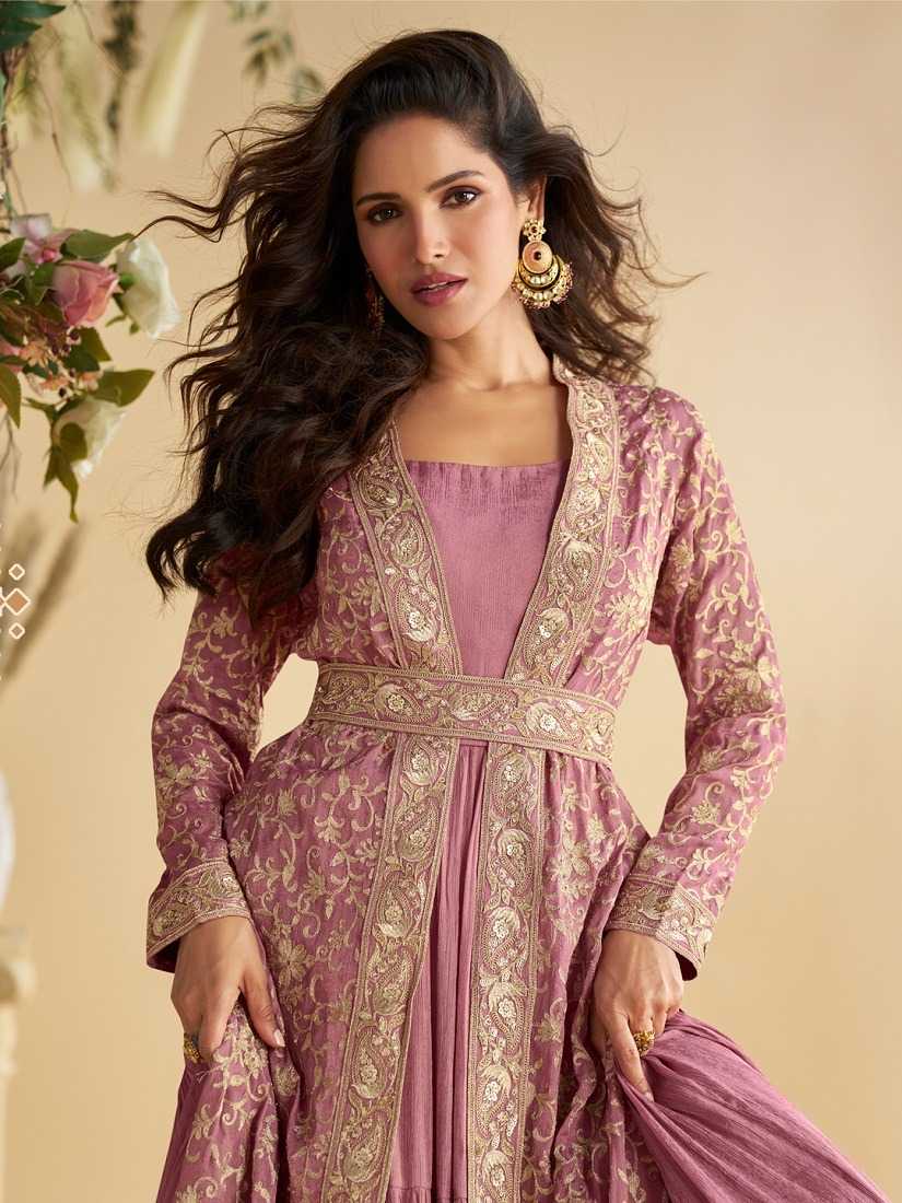 Chinon Silk Embroidery Gown