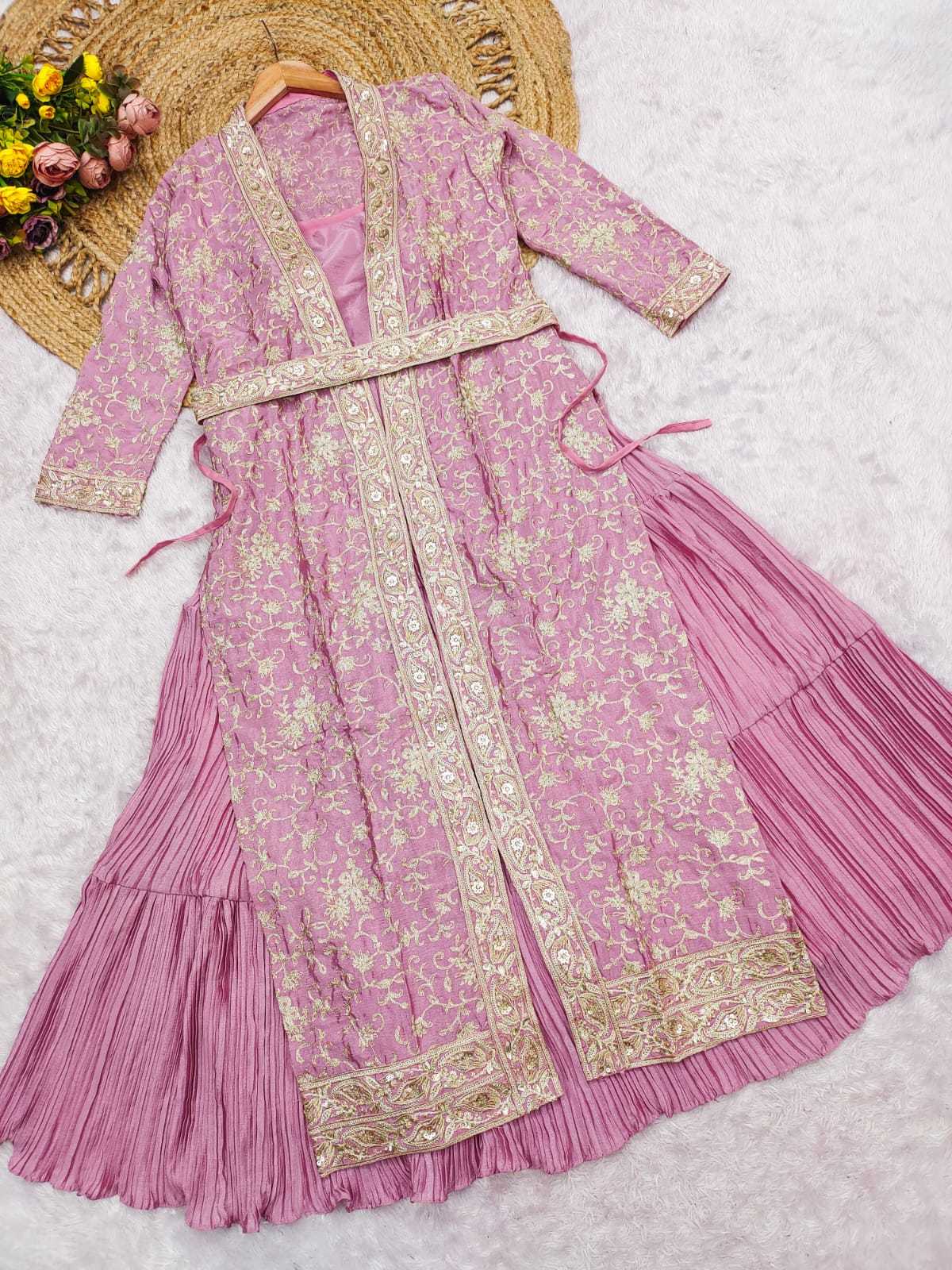 Chinon Silk Embroidery Gown