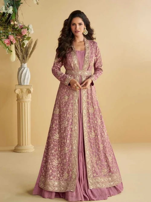 Chinon Silk Embroidery Gown 10092