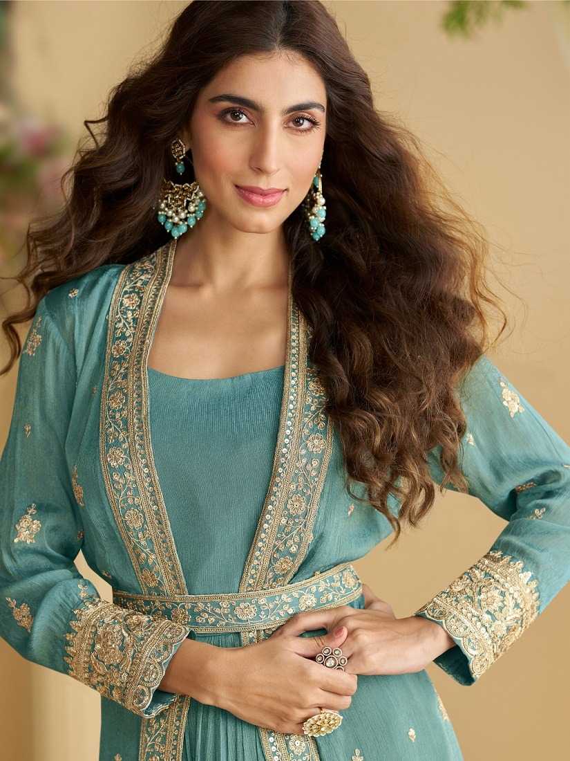 Chinon Silk Embroidery Gown