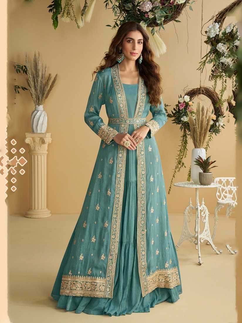 Chinon Silk Embroidery Gown