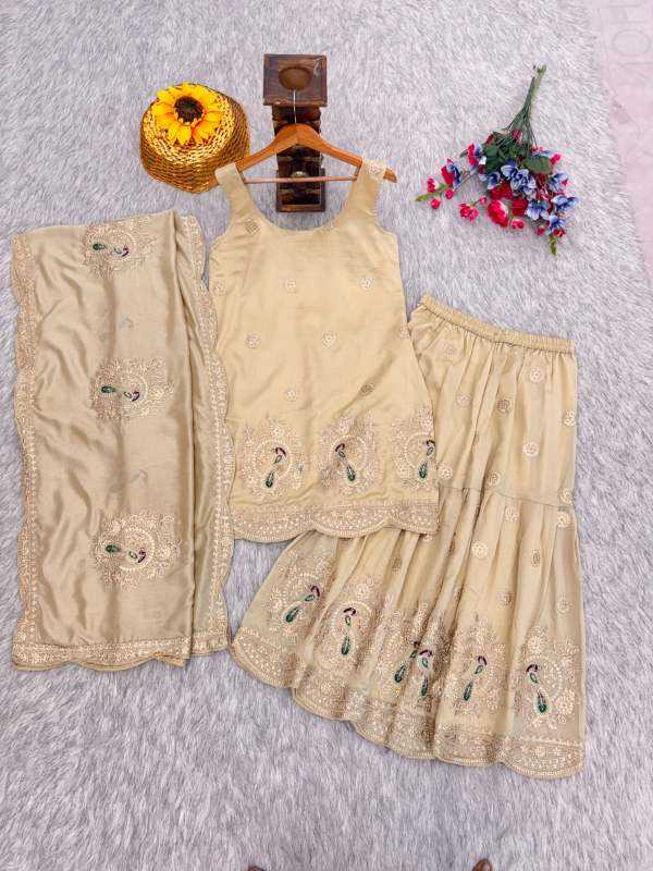 Vichitra Silk Embroidery Suit