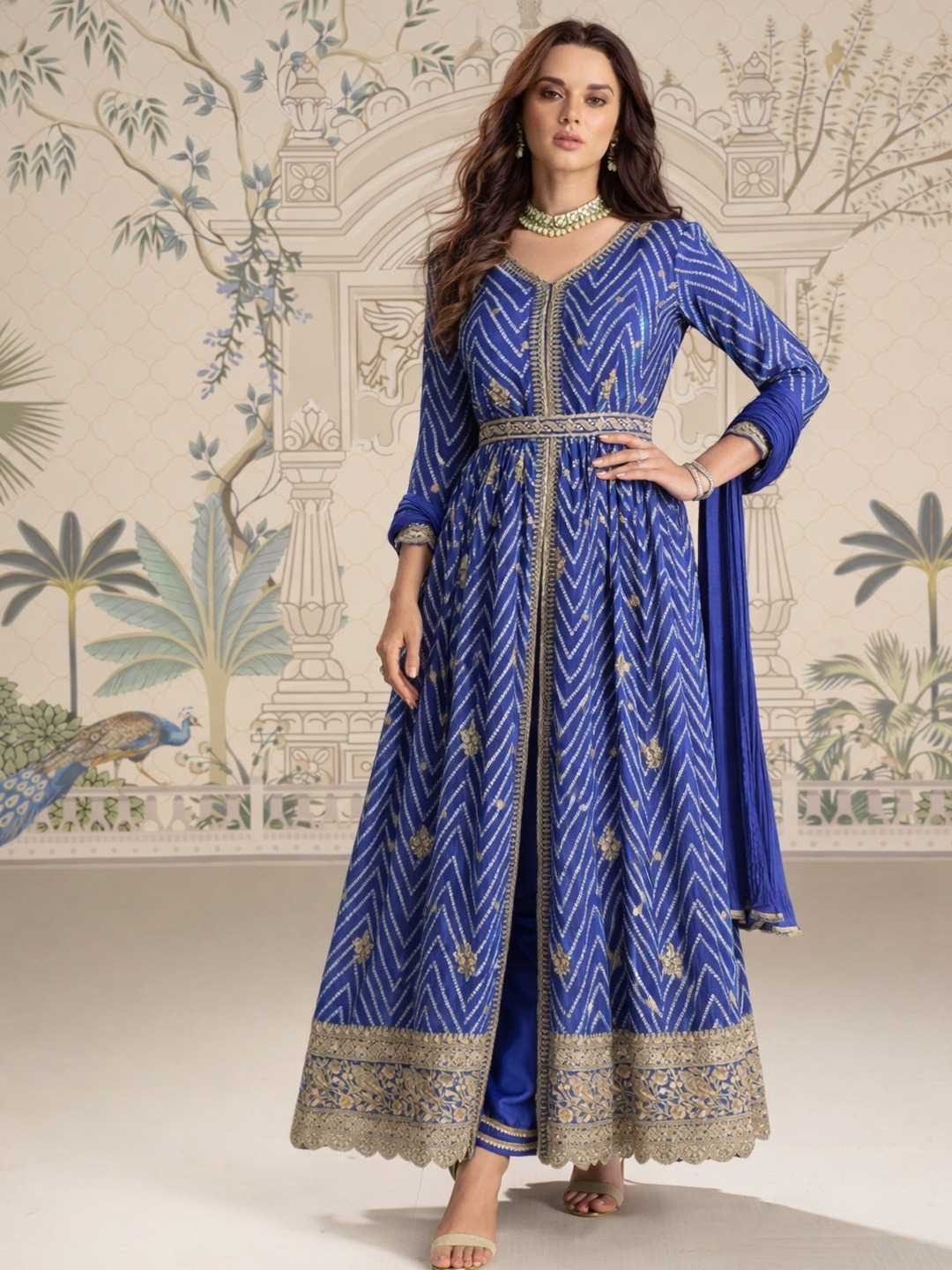 Chinon Silk Embroidery Gown