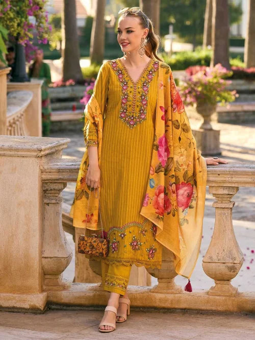 Cotton Embroidery Suit 5218