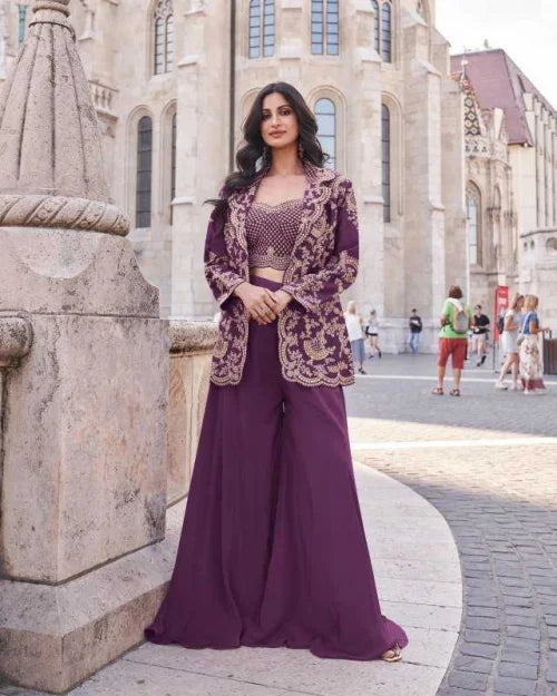 Chinon Silk Embroidery Suit 5575