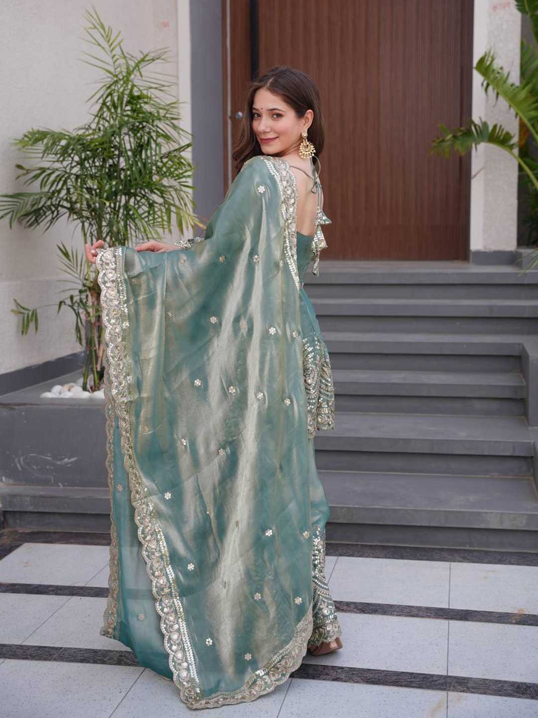 Satin Silk Embroidery Suit 658
