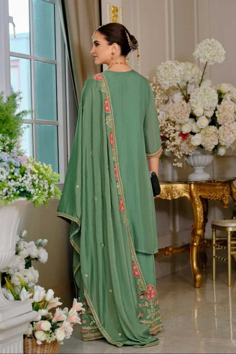 Chinon Silk Embroidery Suit