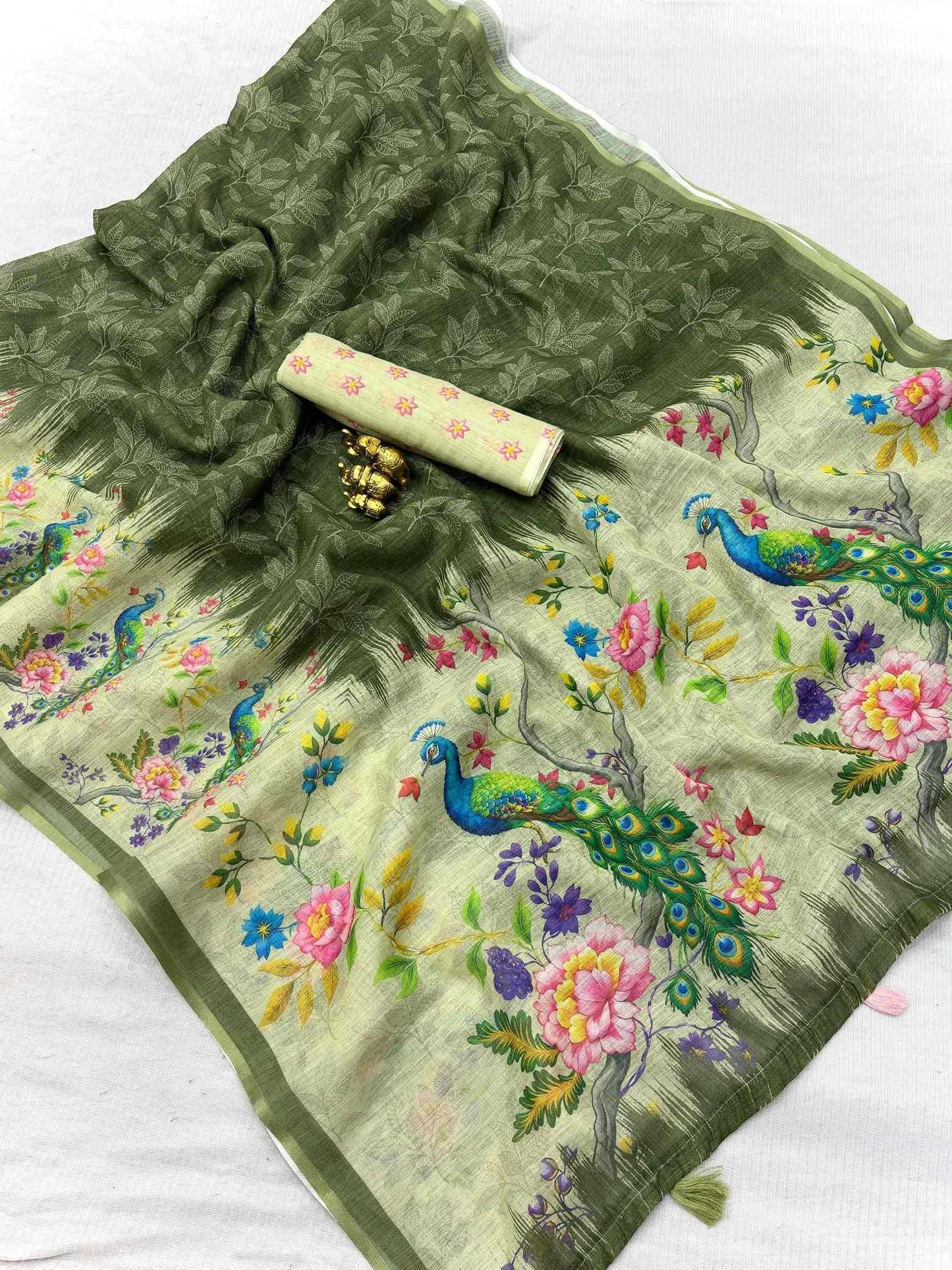 Linen Designer Saree
