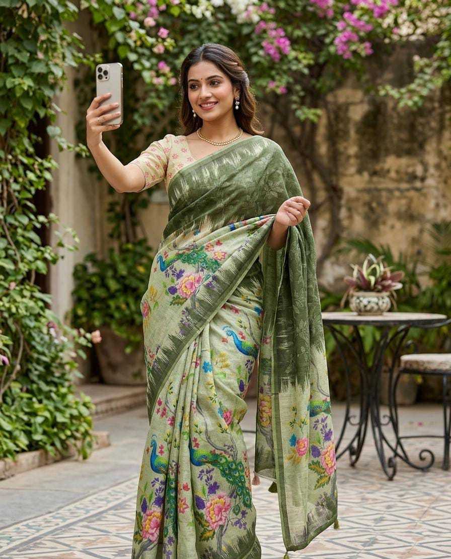 Linen Designer Saree