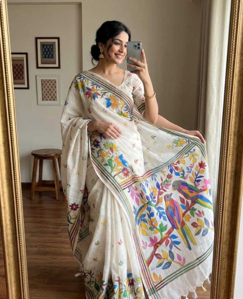 Linen Designer Saree