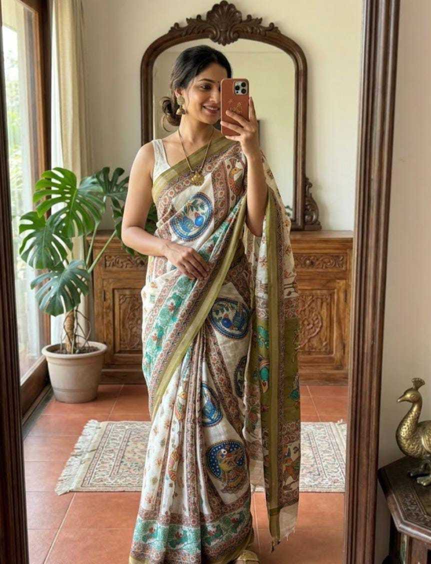 Linen Designer Saree