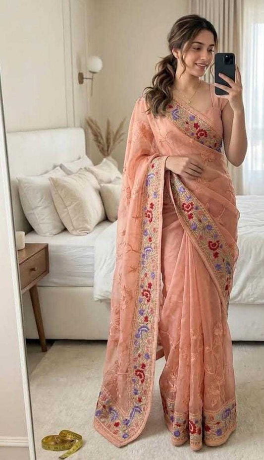 Georgette Embroidered Saree