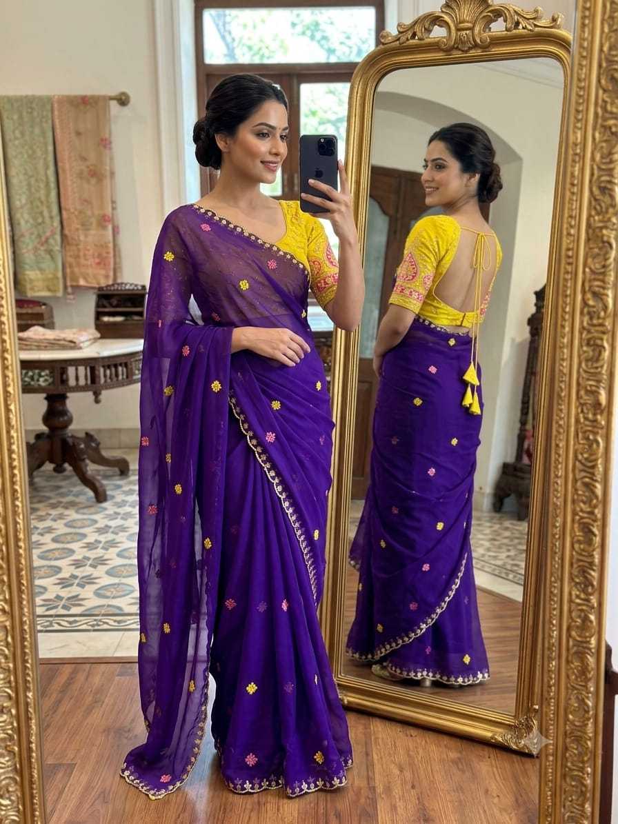 Chiffon Designer Saree
