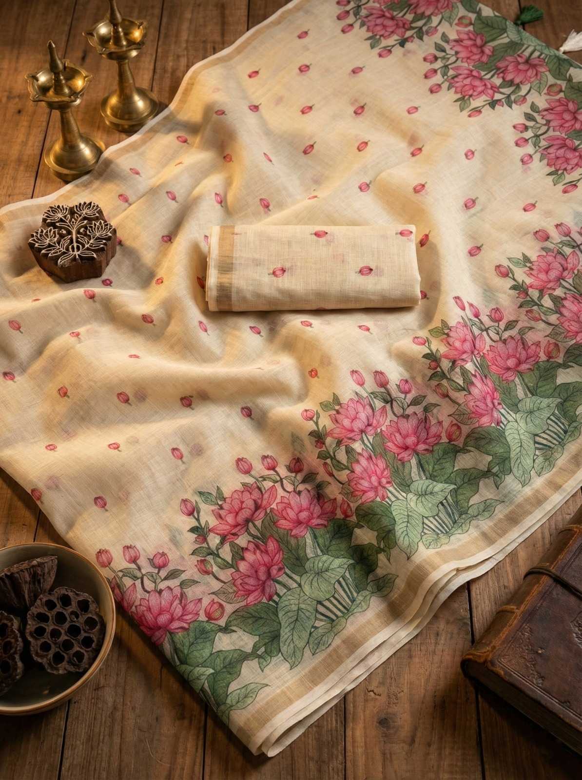 Linen Designer Saree