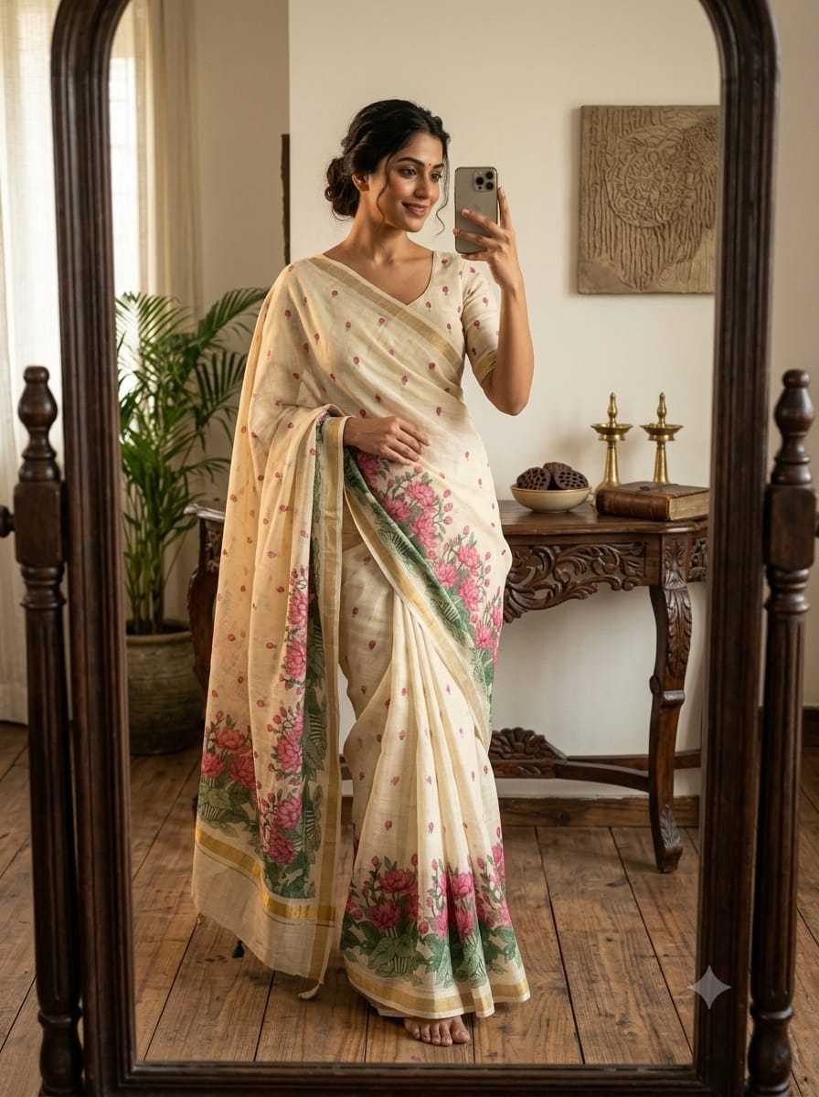 Linen Designer Saree