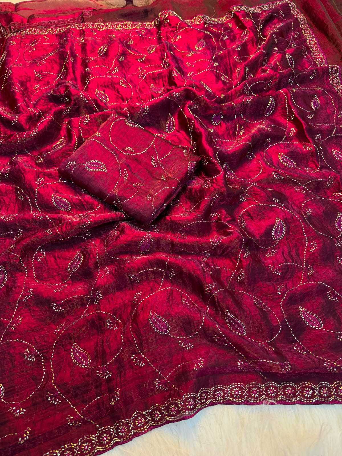 Space Silk Designer Saree in Violet