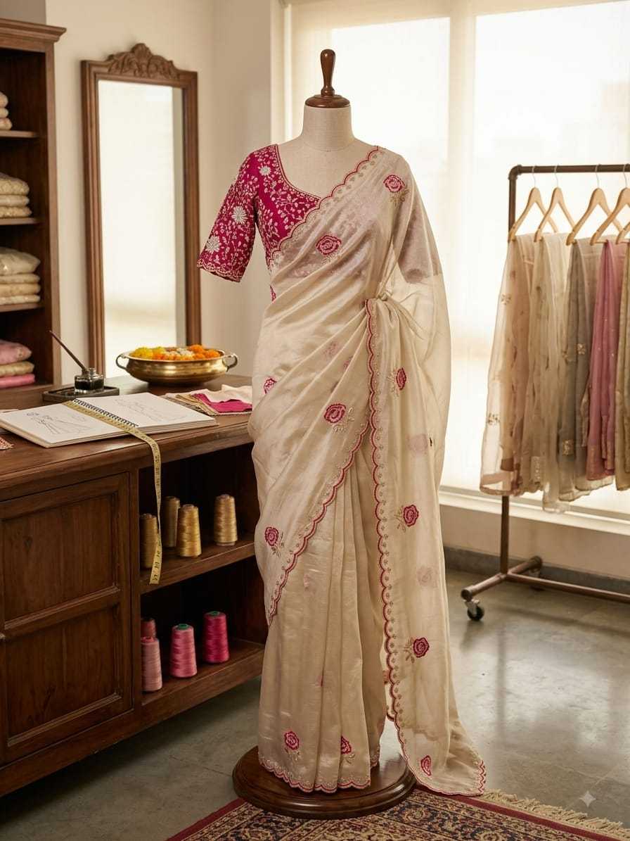 Georgette Party Wear Saree in Light Green