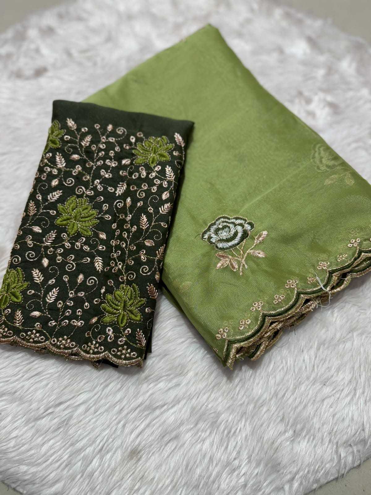 Georgette Party Wear Saree in Light Green