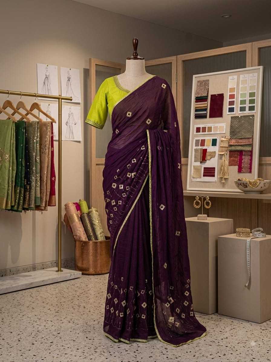 Chiffon Designer Saree