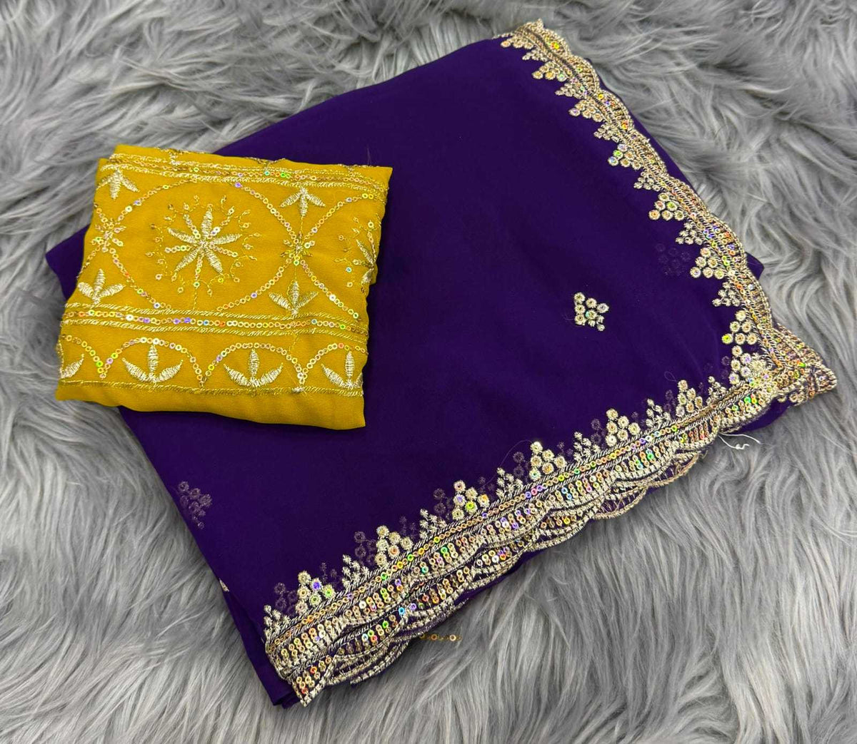 Georgette Designer Saree in Morpich