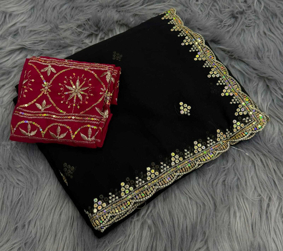 Georgette Designer Saree in Morpich