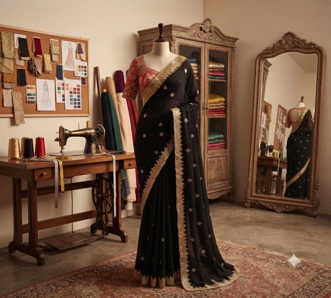 Georgette Designer Saree in Morpich