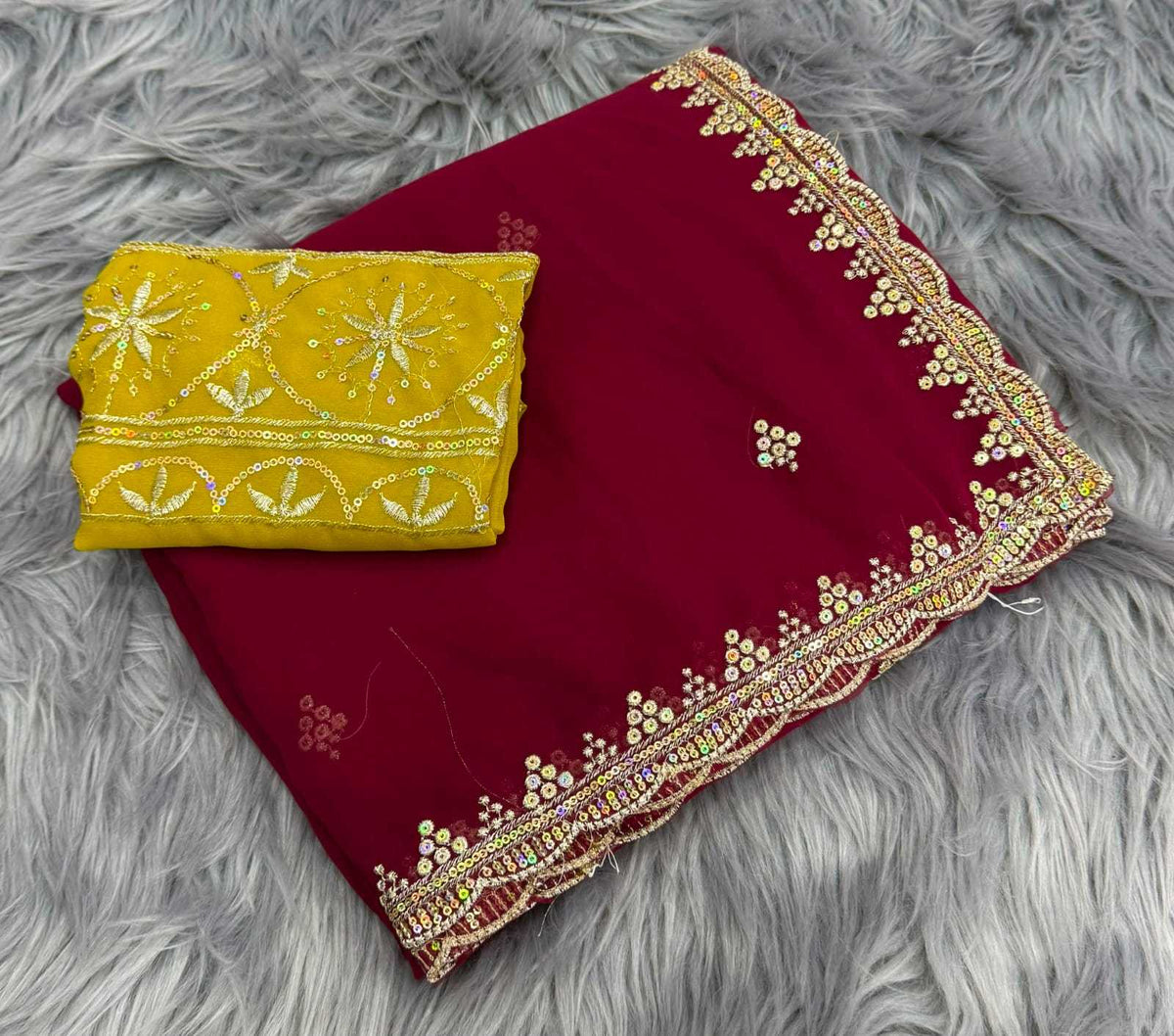 Georgette Designer Saree in Morpich