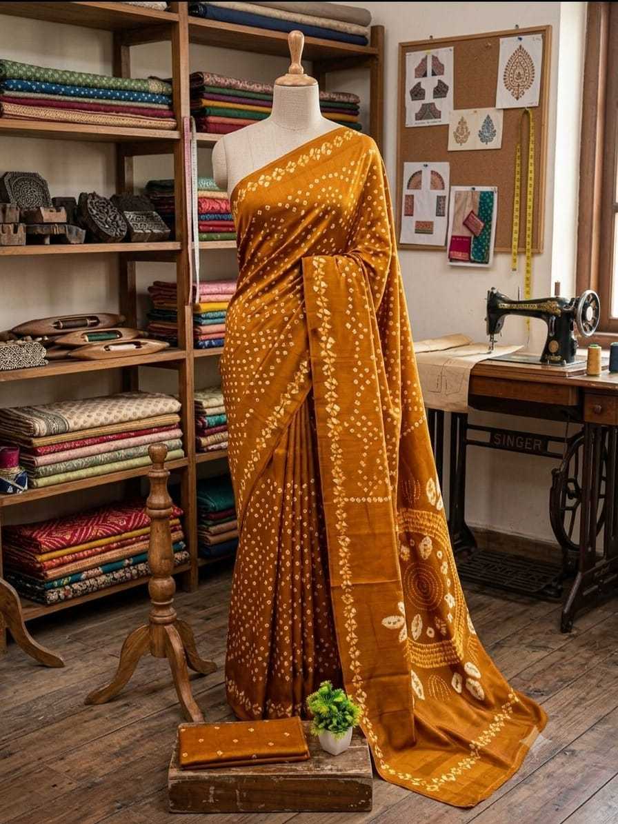 Cotton Designer Saree in Mustard