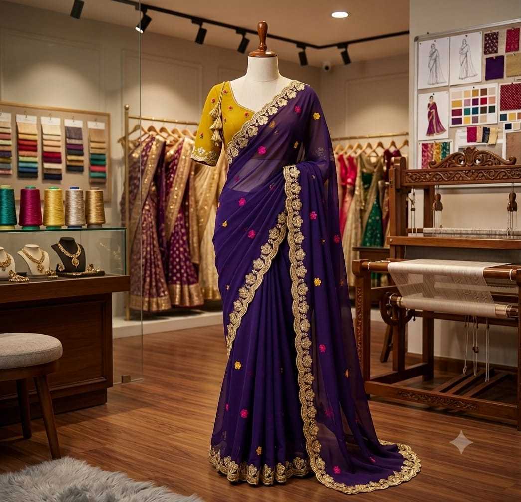 Georgette Designer Saree 1855