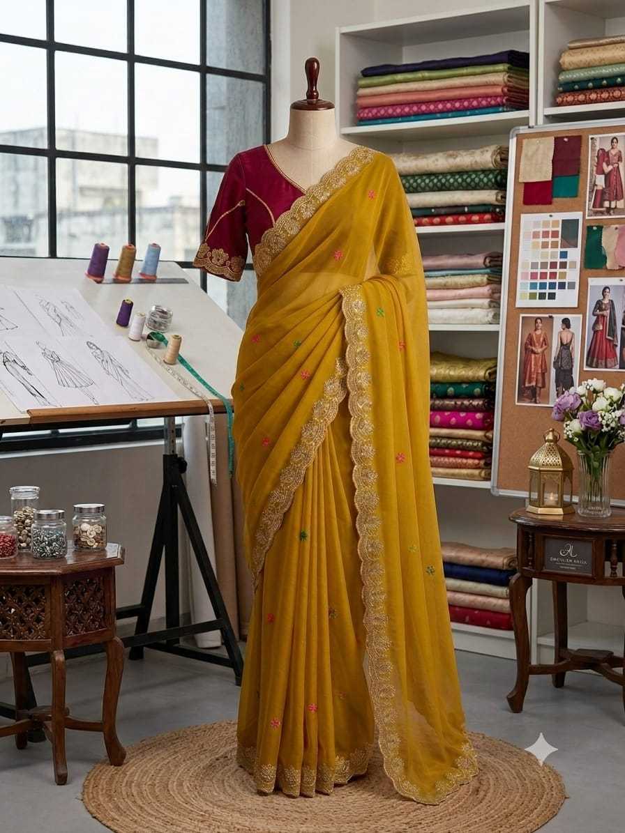 Georgette Designer Saree 1855