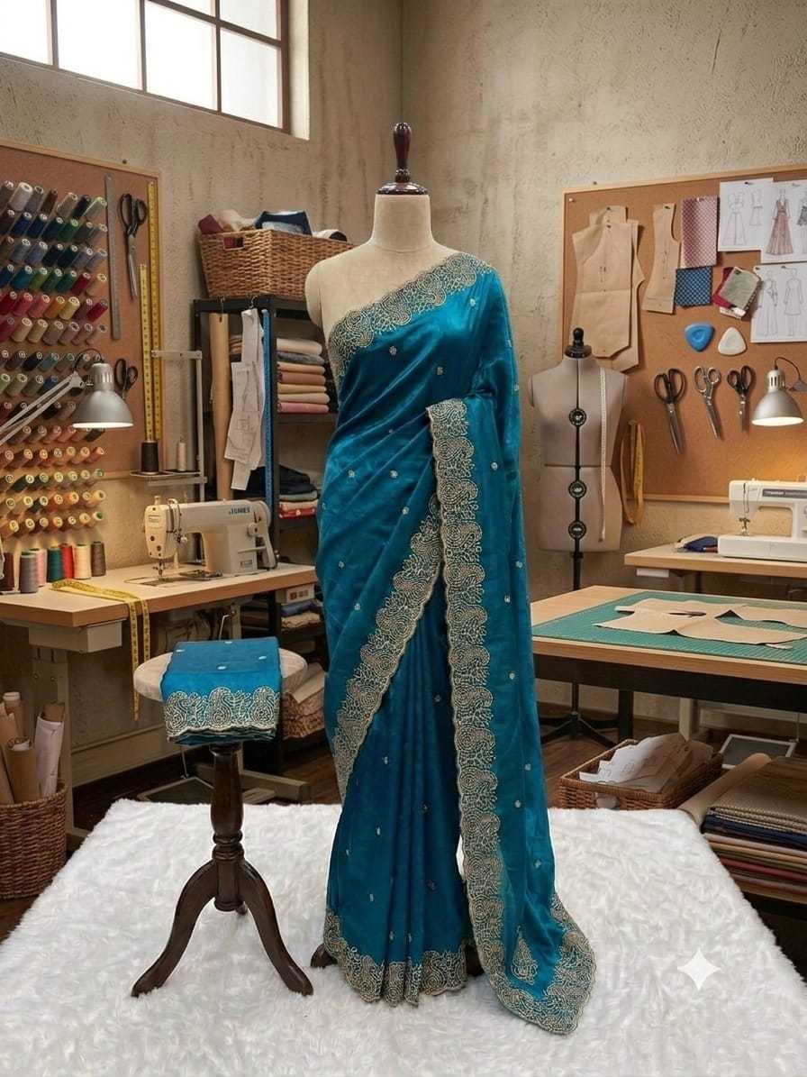 Space Silk Party Wear Saree in Morpich