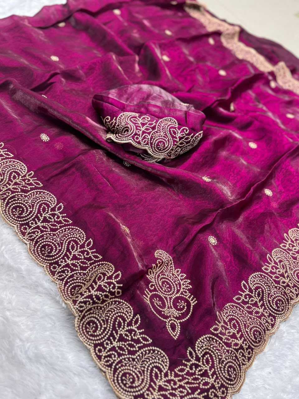 Space Silk Party Wear Saree in Morpich