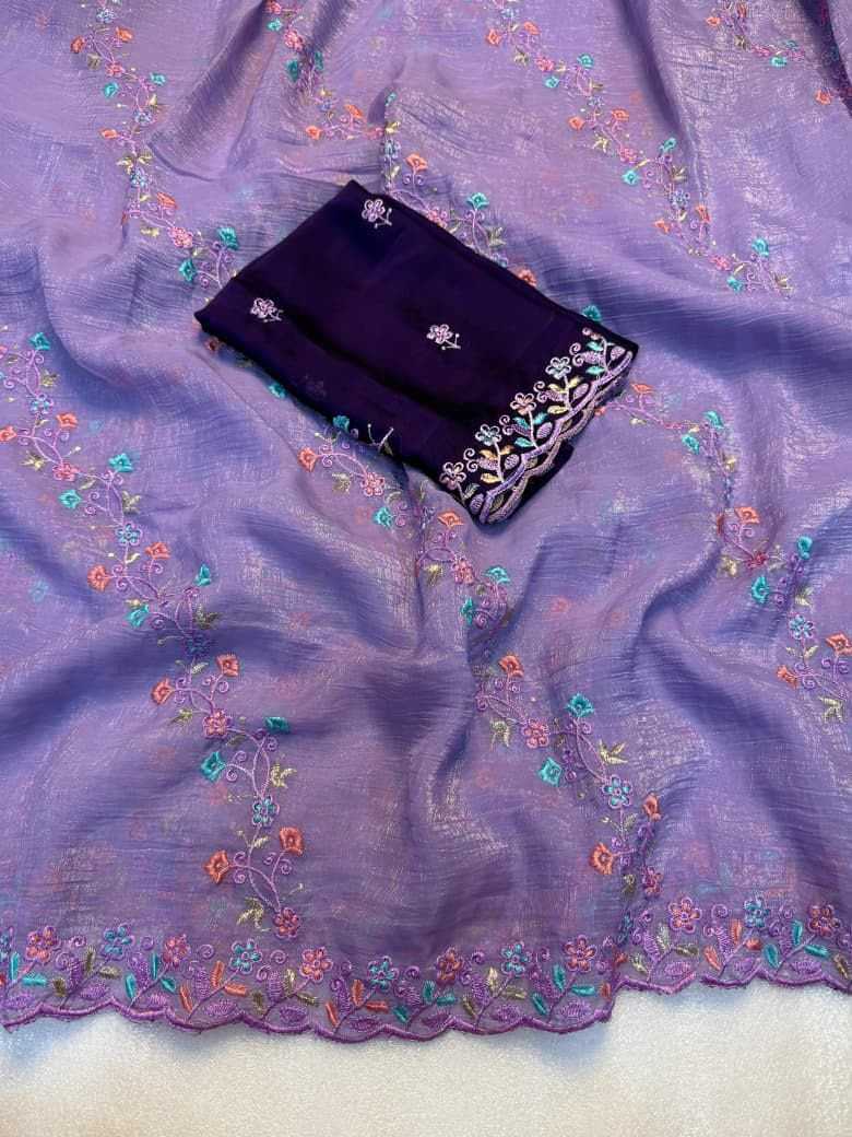 Crunchi Designer Saree in Baby Pink
