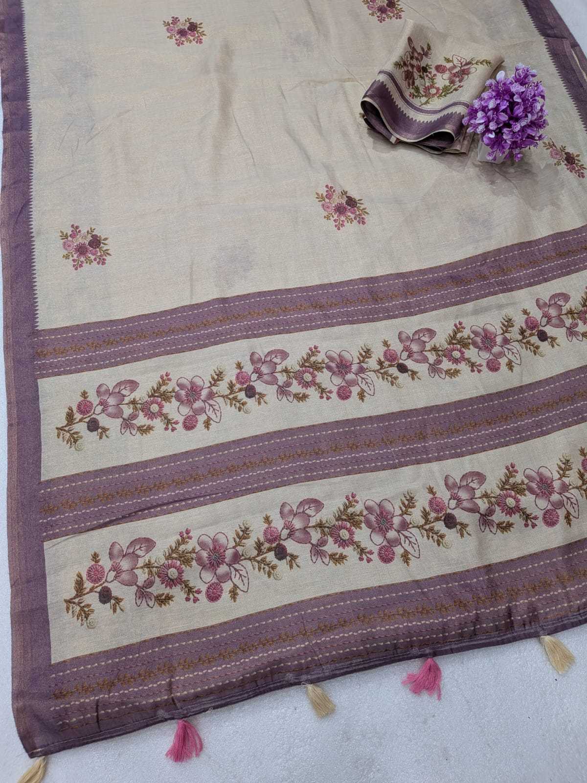 Erode Silk Printed Saree in Brown Bramble