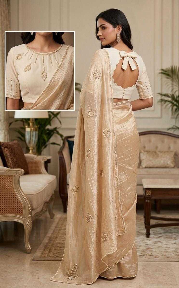Crunchi Designer Saree in Brown