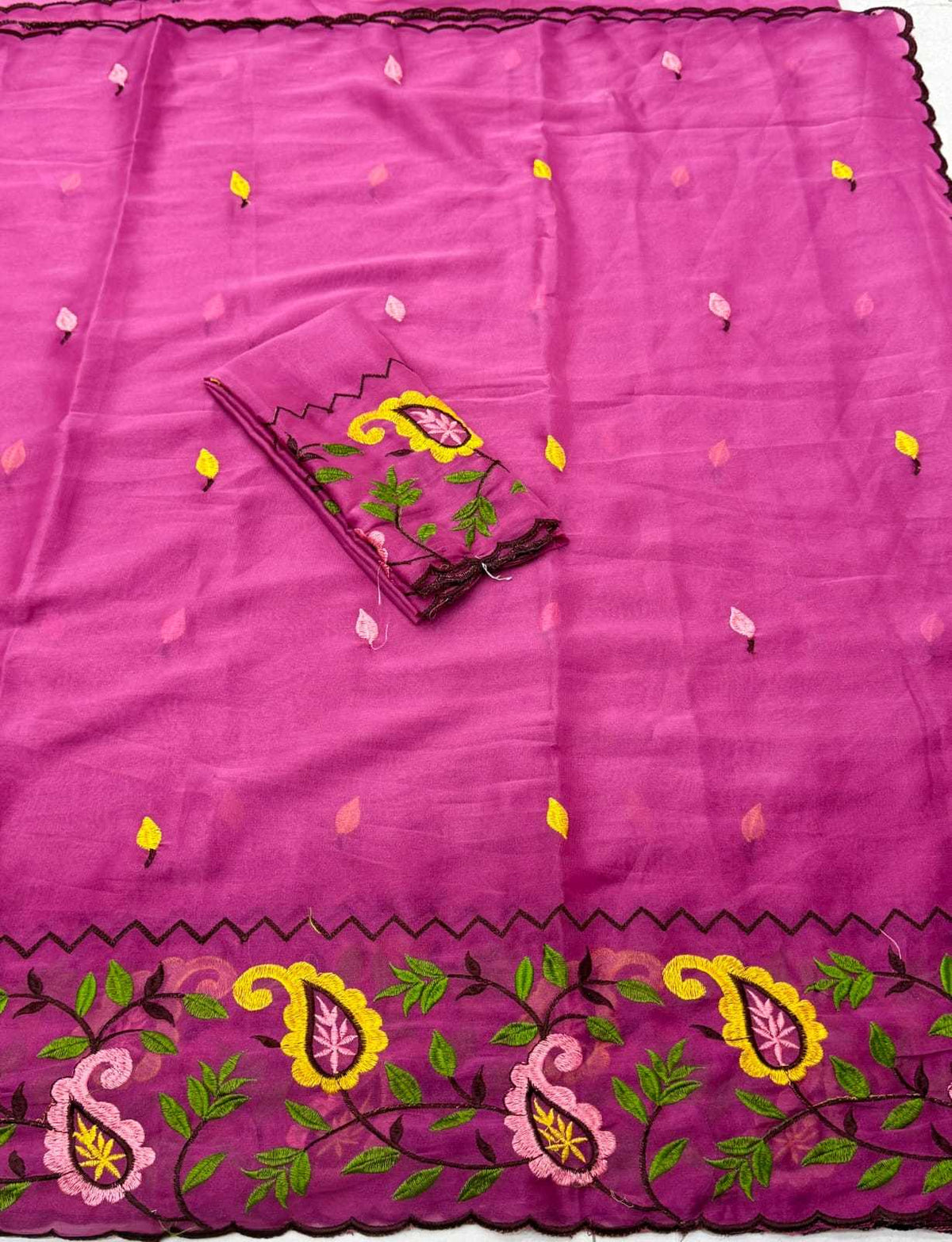 Georgette Fancy Saree in Sky