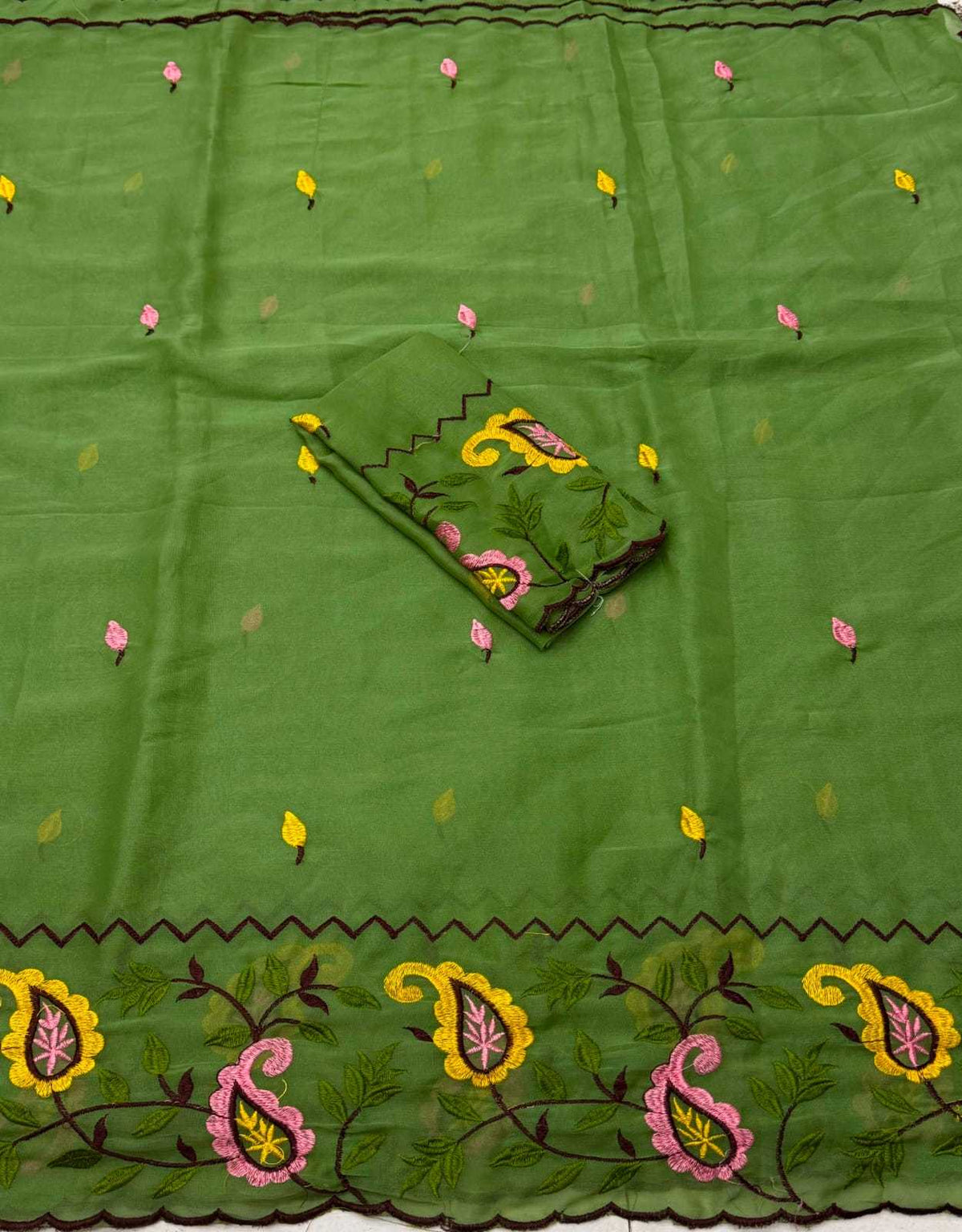 Georgette Fancy Saree in Sky