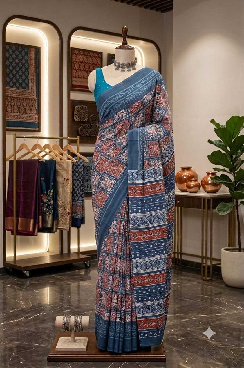 Cotton Fancy Saree in Blue