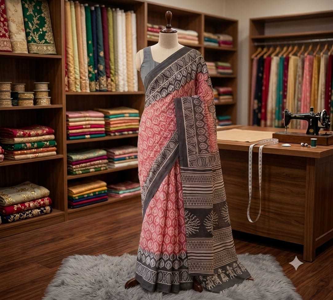 Cotton Fancy Saree in Blue